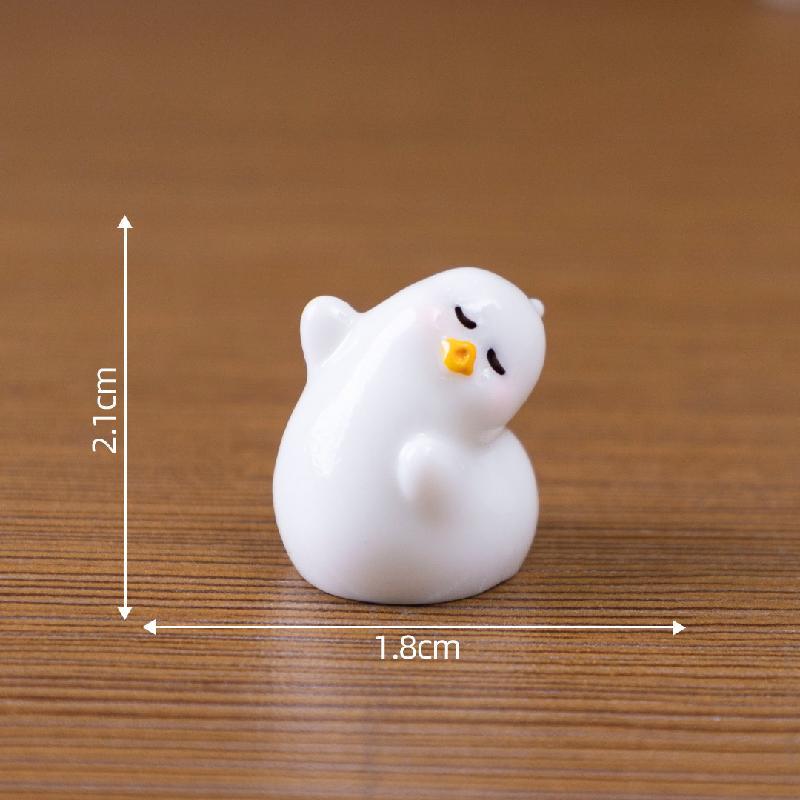 微景观创意可爱搞怪小白鸭公仔娃屋DIY装饰品配件迷你车载小摆件