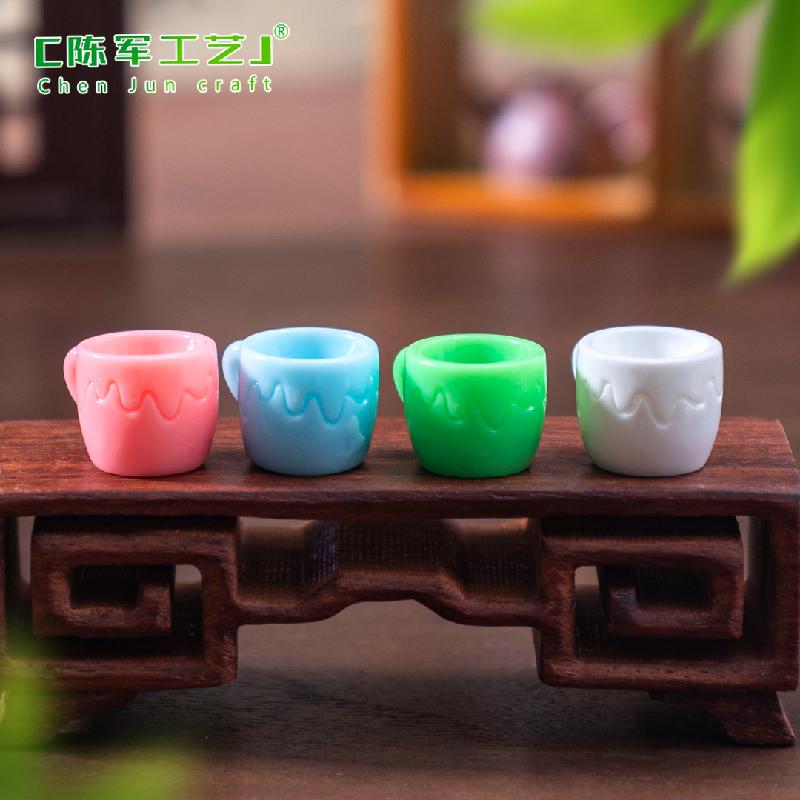 微景观创意多彩杯子茶壶娃娃屋 DIY装饰品配件迷你树脂桌面小摆件