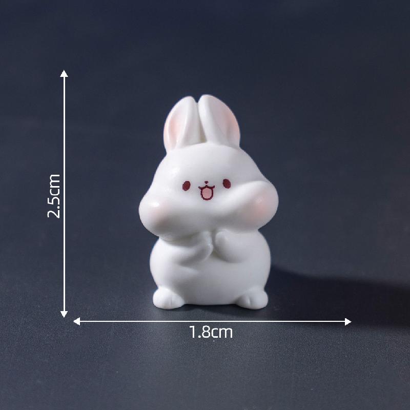 微景观创艺中秋月饼兔子公仔 DIY装饰品挂配件迷你汽车桌面小摆件
