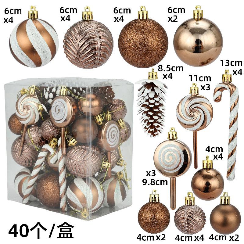 Trang trí Noel: Bộ bóng Noel 6cm/4cm, quà tặng hộp đẹp