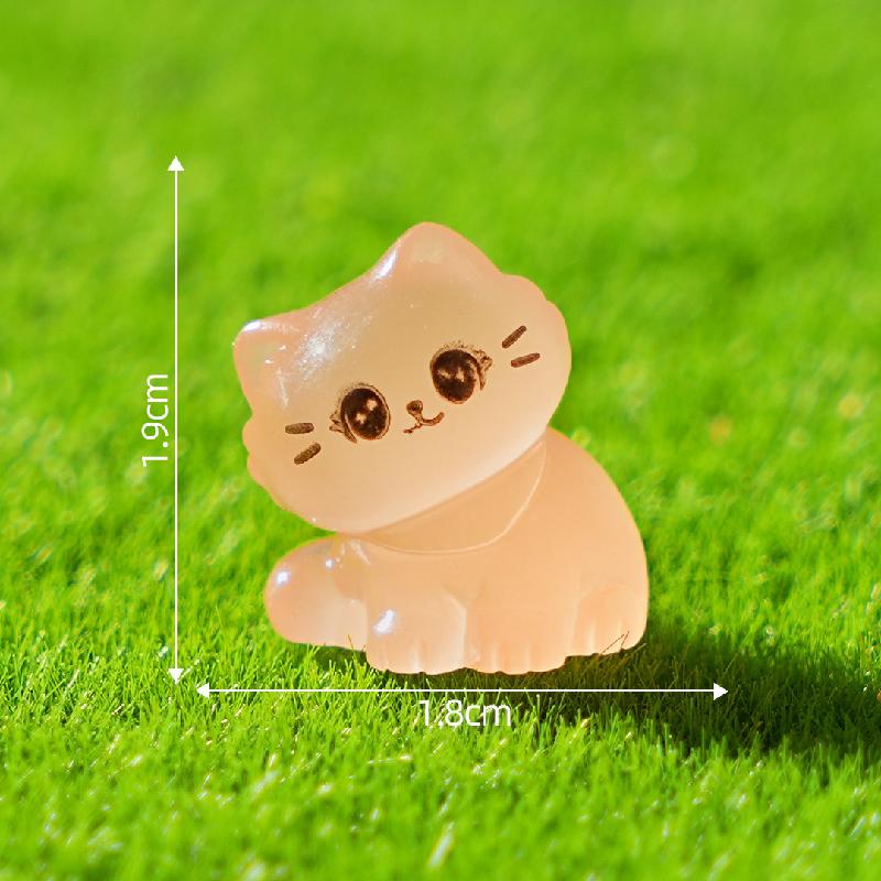 微景观创意新品夜光歪头小猫咪园艺造景 DIY装饰品配件迷你小摆件