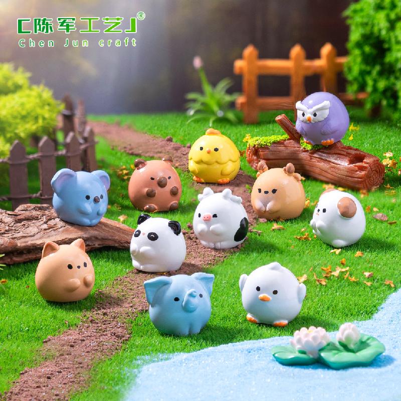 微景观创意可爱圆嘟嘟熊猫小狗小动物 DIY装饰配件迷你桌面小摆件