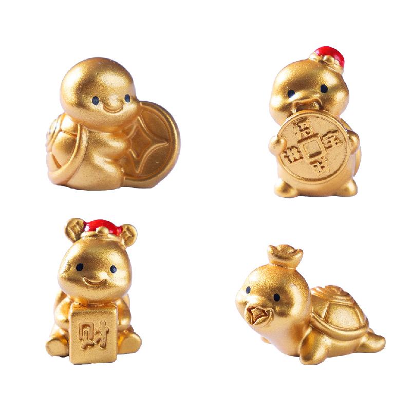 微景观创意元宝金龟聚财萌粒 DIY装饰品挂配件迷你车载桌面小摆件