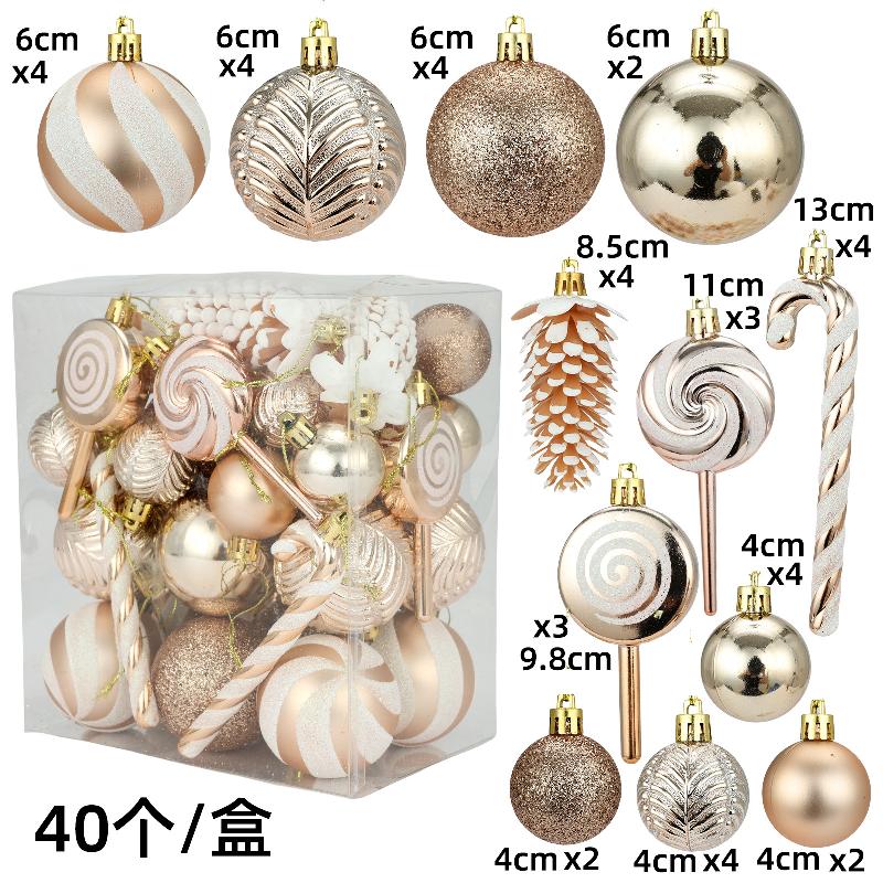 Trang trí Noel: Bộ bóng Noel 6cm/4cm, quà tặng hộp đẹp