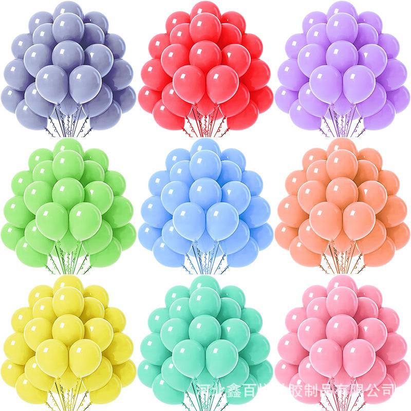 Bộ bóng bay 10 inch cho sinh nhật và tiệc cưới, bao gồm dây bóng bay và bóng bay màu macaron cổ điển. Phù hợp cho trang trí tiệc và sự kiện, bán buôn.