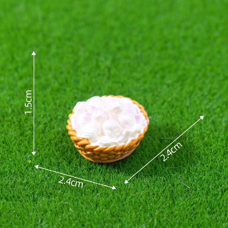 Tiểu cảnh thùng gỗ, tỏi, ớt, bát rượu, trang trí nhựa (ZC-121)