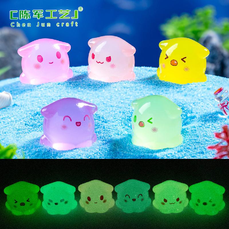 跨境外贸微景观创意夜光小章鱼海洋造景 DIY装饰品配件迷你小摆件