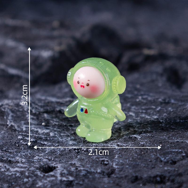微景观创意夜光太空宇航员火箭公仔 DIY装饰品盲袋配件迷你小摆件