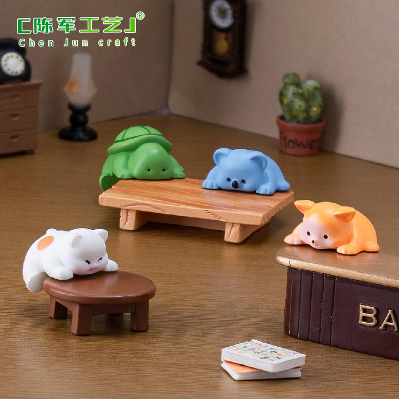 微景观创意可爱小猪乌龟趴趴小动物公仔 DIY装饰品配件迷你小摆件