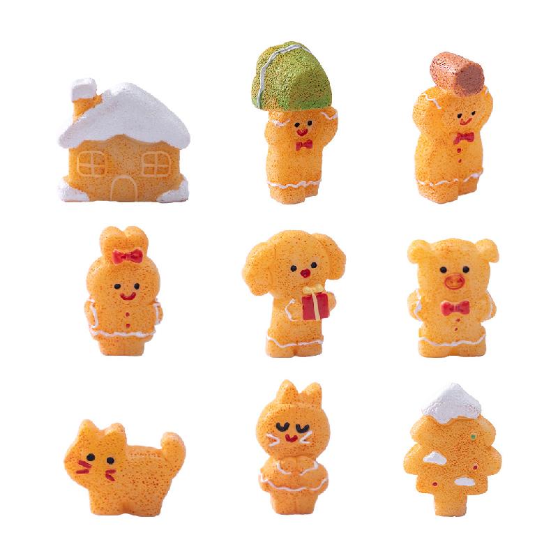 微景观创意圣诞姜饼人小动物公仔 DIY装饰品挂配件迷你桌面小摆件