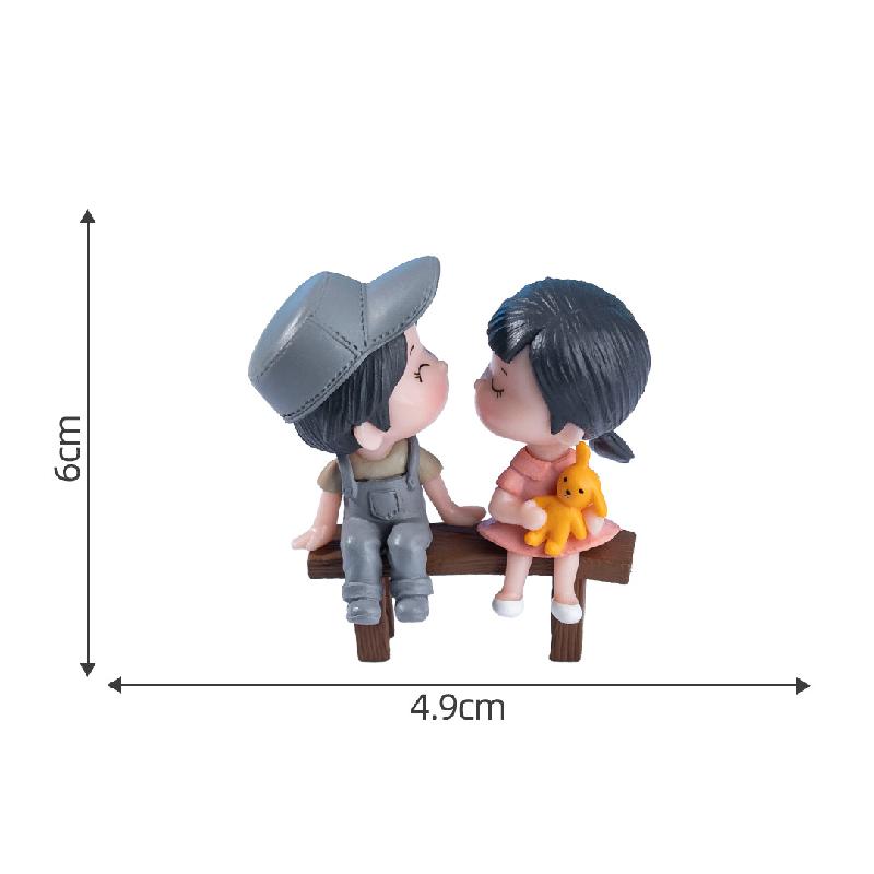 Tiểu cảnh ghế đôi, trang trí chậu cây cặp đôi DIY mini (ZC-266)