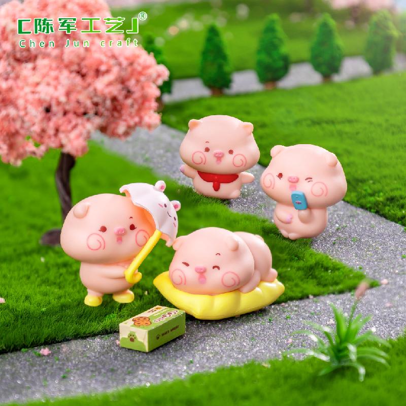 Figurine lợn Piyo đáng yêu - phụ kiện trang trí DIY, mô hình mini chính hãng cho cảnh quan nhỏ và đồ trang trí (ZC-1383)