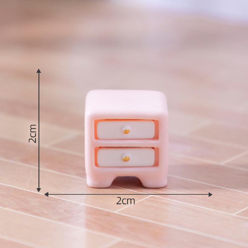 微景观创意可爱粉色沙发衣柜家具娃娃屋 DIY装饰品配件微缩小摆件