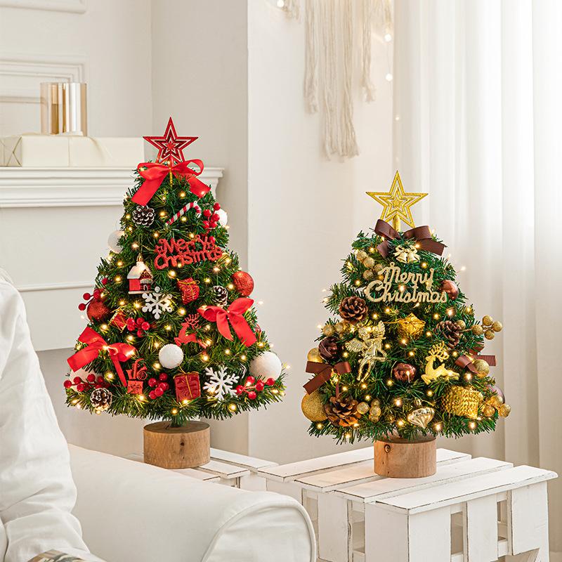 Cây thông Noel mini màu đỏ, kiểu gốc cây, mới 2024. Phụ kiện DIY trang trí Giáng Sinh, lý tưởng cho bàn và không gian lễ hội.