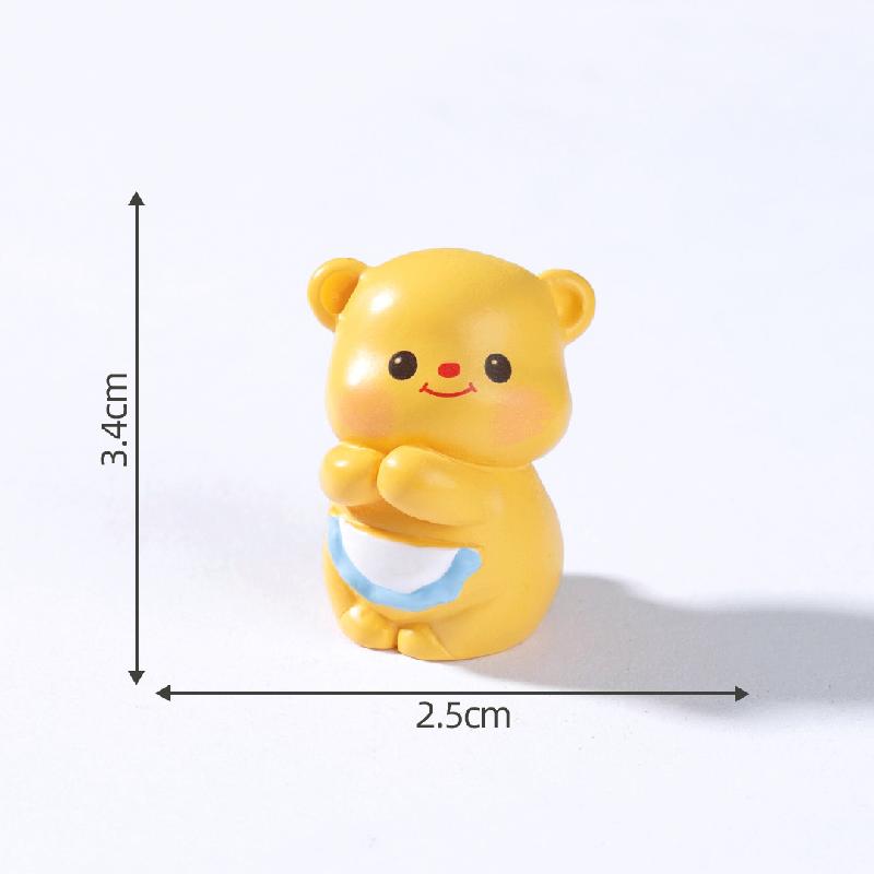 微景观创意可爱黄色小熊公仔 DIY装饰品挂配件迷你车载桌面小摆件