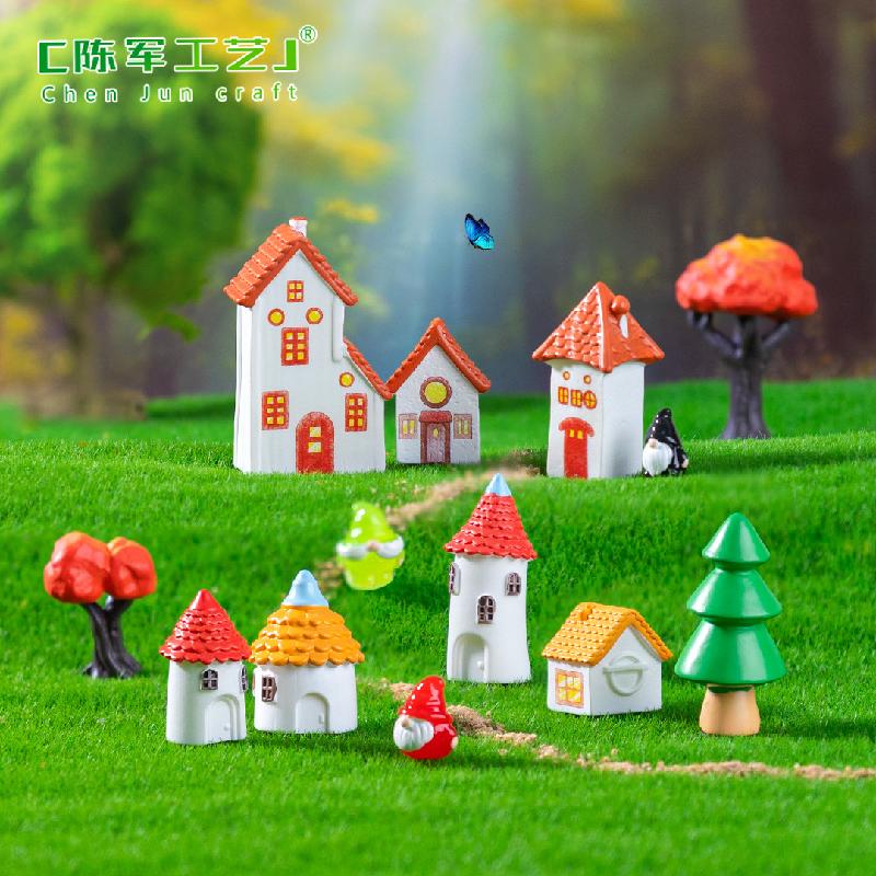 微景观创意欧式复古乡村小房子园艺造景 DIY装饰品配件迷你小摆件