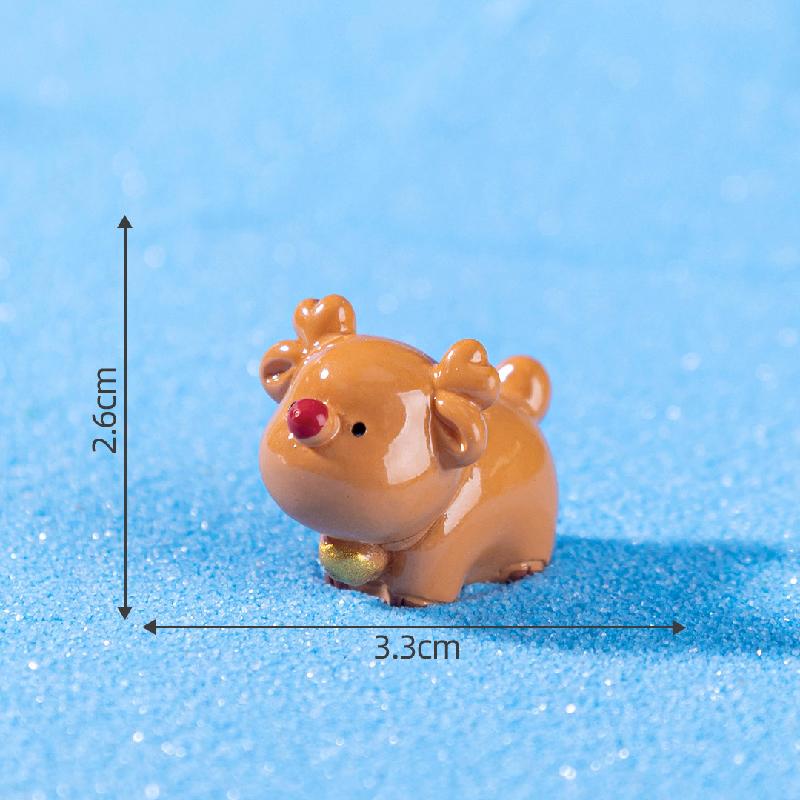 跨境新品微景观创意雪人麋鹿圣诞节 DIY装饰品配件迷你树脂小摆件