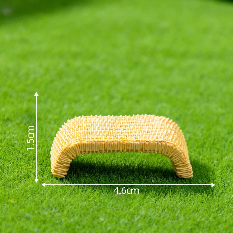 微景观创意仿真竹编椅子桌子家具娃屋 DIY装饰配件迷你树脂小摆件