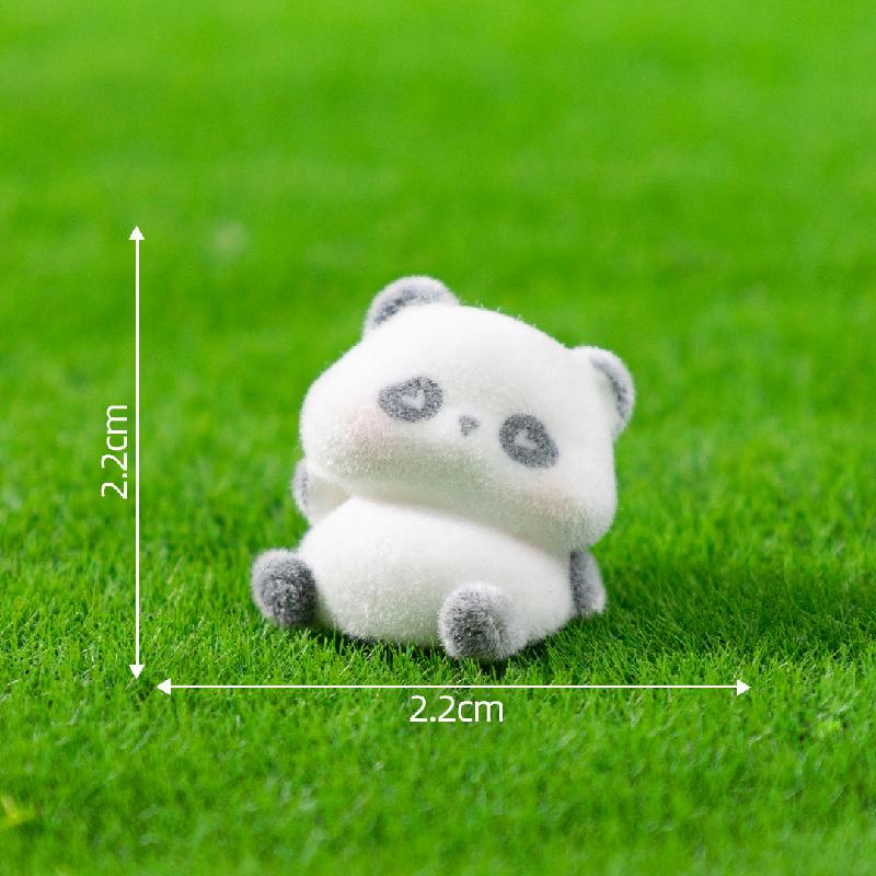 微景观创意可爱植绒公仔肉肉小熊猫萌粒 DIY装饰品配件迷你小摆件