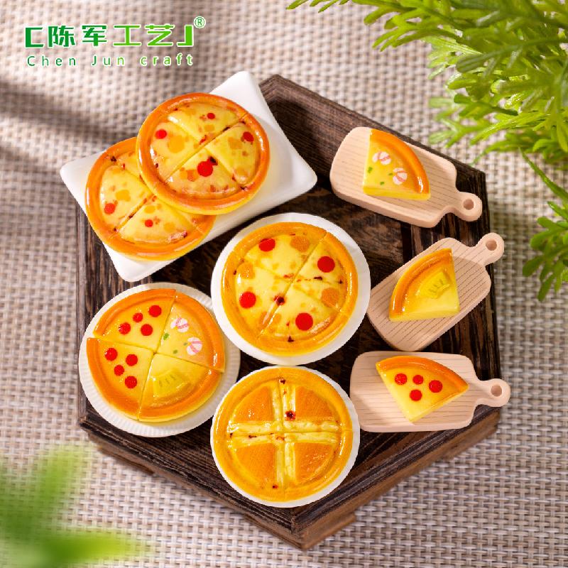 微景观创意美味披萨食玩 DIY奶油胶发夹装饰品配件微缩迷你小摆件