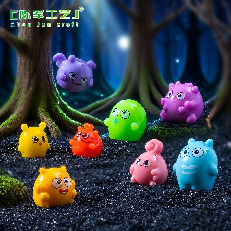 跨境新品微景观万圣节元气小怪兽公仔萌粒 DIY装饰品挂配件小摆件