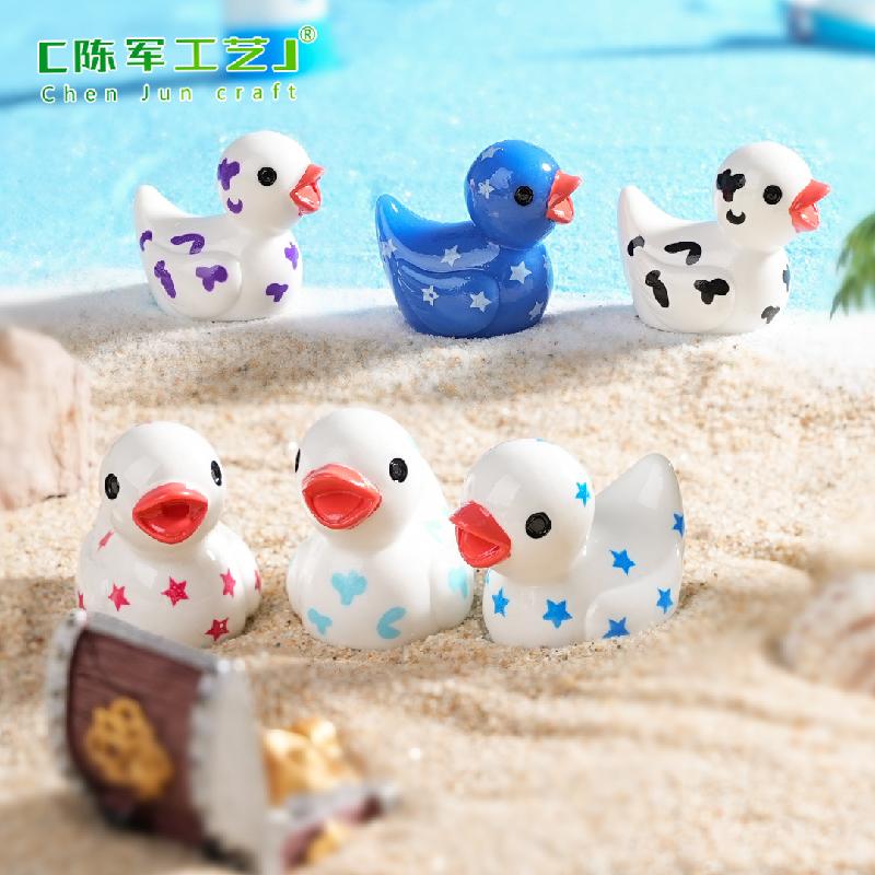 外贸新品微景观创意国旗星星卡通小鸭子 DIY装饰品迷你树脂小摆件