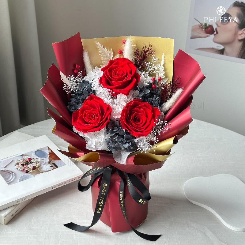 Bó hoa hồng vĩnh cửu quà tặng giáo viên Valentine Thất Tịch (HK-14)