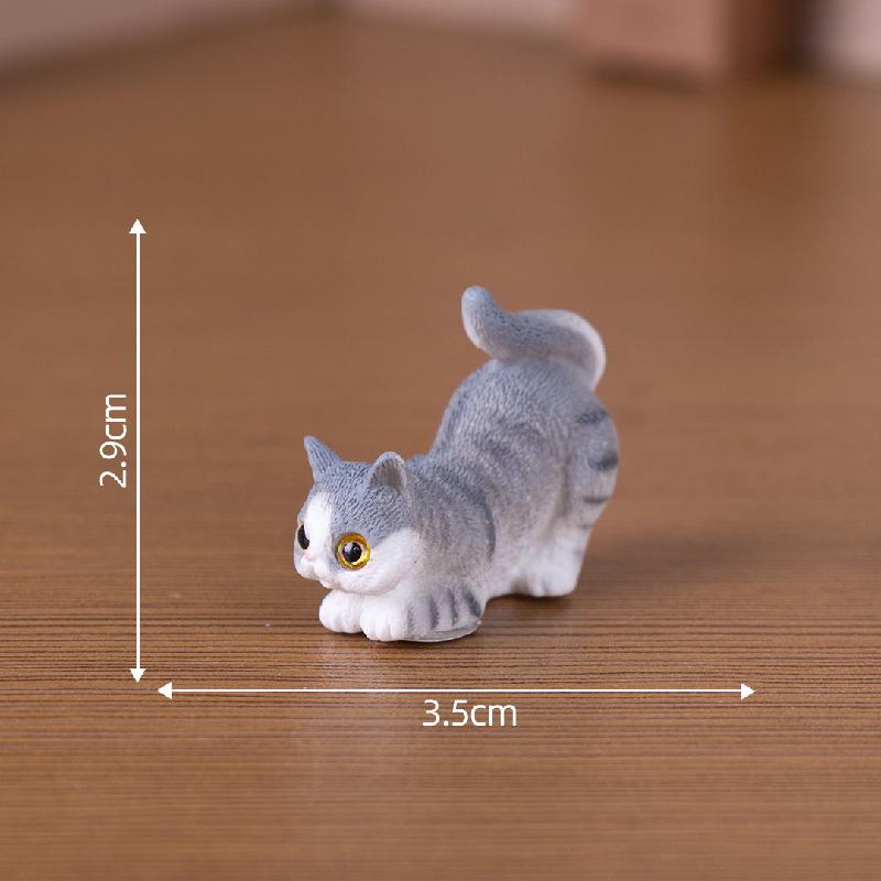 Tiểu cảnh mèo tinh nghịch, búp bê DIY, phụ kiện xe hơi tiểu cảnh mini đáng yêu (ZC-536)