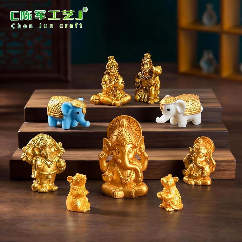 Tượng Thần Và Voi Trắng Đông Nam Á Mini (PK-475)