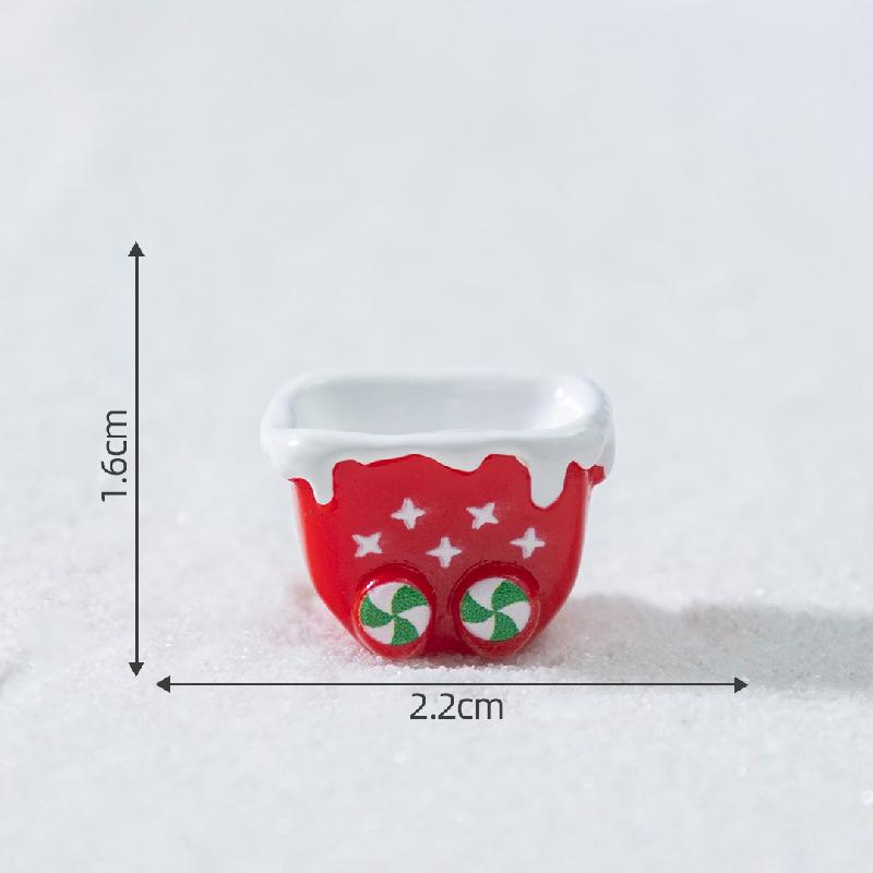 跨境新品圣诞雪人小鹿萌粒雪地造景 DIY装饰品配件迷你桌面小摆件