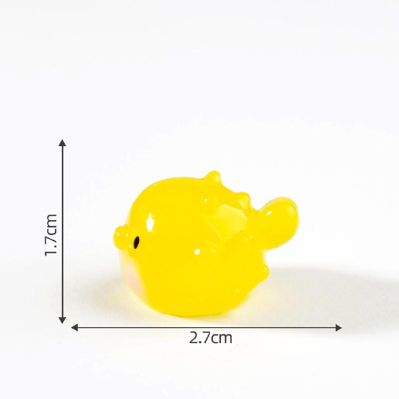 微景观创意可爱夜光胖胖河豚萌粒 DIY装饰品挂配件迷你树脂小摆件