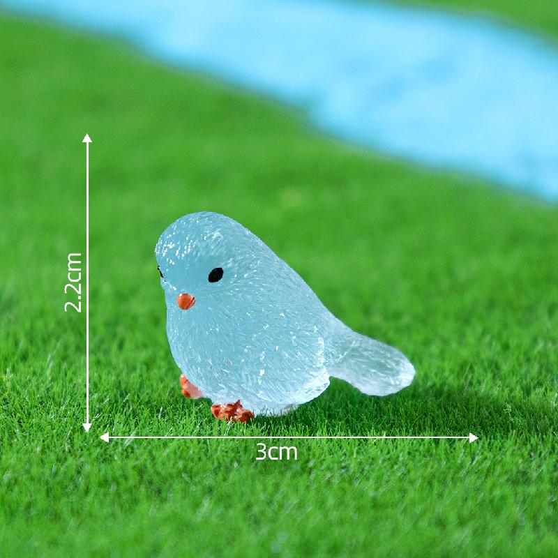 跨境微景观卡通夜光小鸟园艺造景 DIY装饰品挂配件迷你树脂小摆件