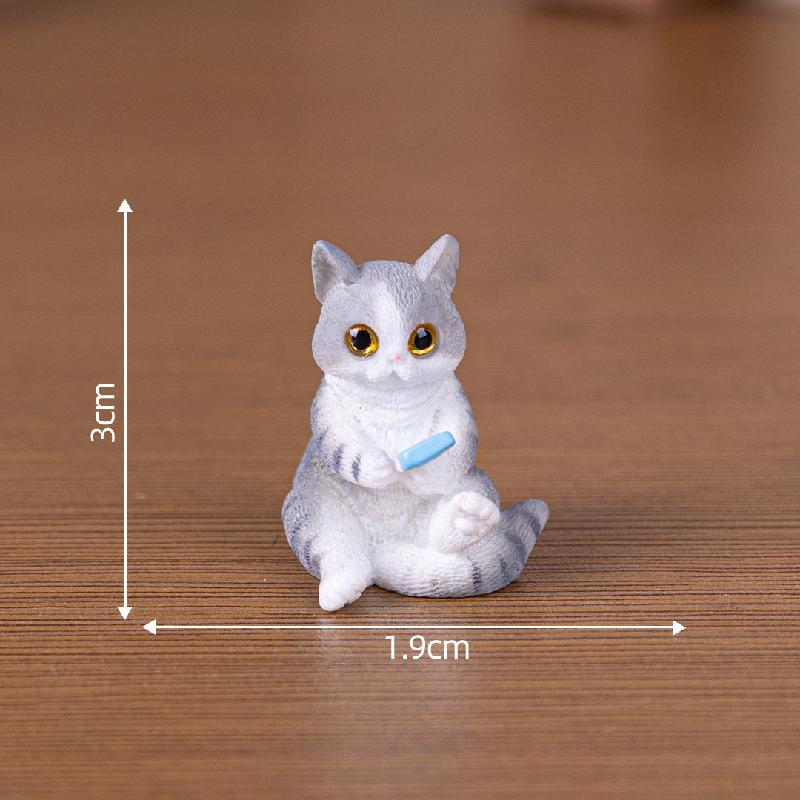 Tiểu cảnh mèo tinh nghịch, búp bê DIY, phụ kiện xe hơi tiểu cảnh mini đáng yêu (ZC-536)