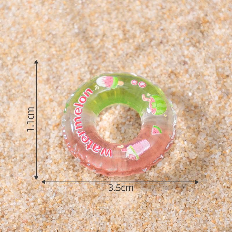 微景观创意夜光可爱游泳圈沙滩造景 DIY装饰配件迷你生态瓶小摆件