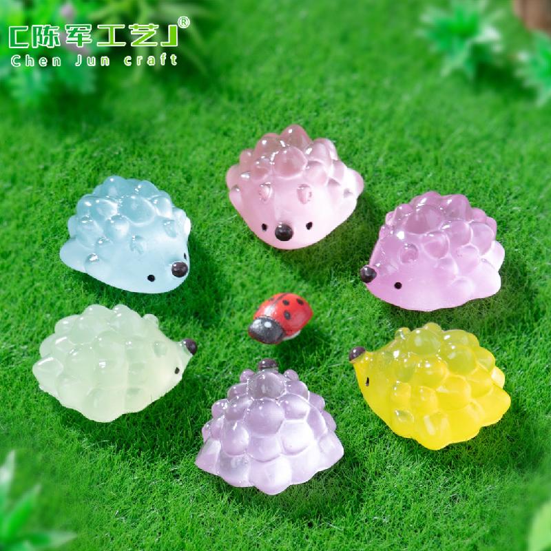 微景观创意夜光可爱小刺猬园艺造景 DIY装饰品配件迷你桌面小摆件