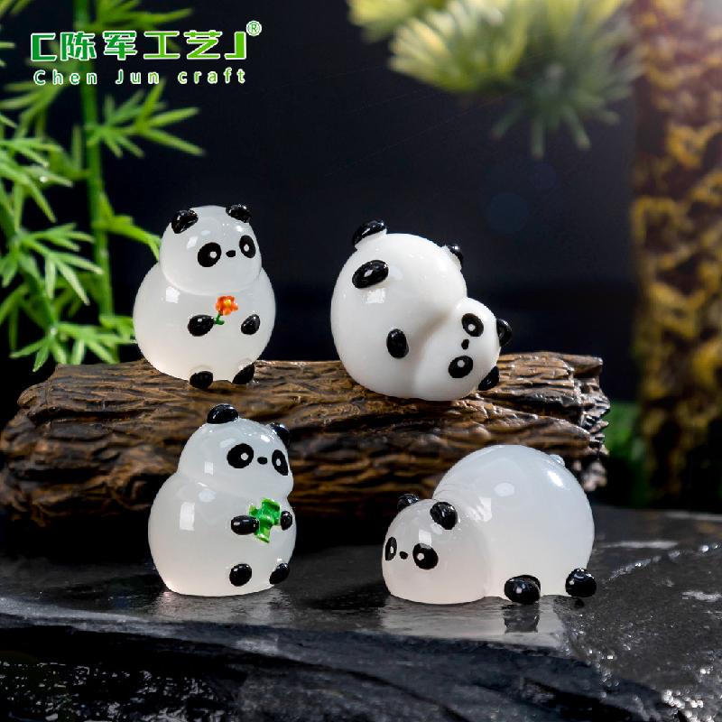 Những chú panda phát sáng nghịch ngợm - phụ kiện trang trí DIY, mô hình mini treo cho ô tô, đồ trang trí dễ thương (ZC-1391)