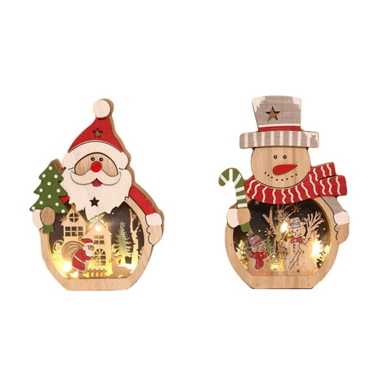 Sản phẩm mới: Đồ trang trí Giáng Sinh LED phát sáng, Santa gỗ, lý tưởng cho trang trí cây thông Noel và khách sạn.