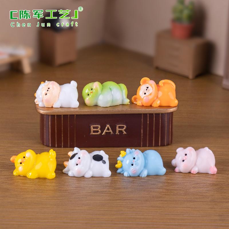 微景观创意十二生肖排排趴萌粒 DIY装饰品配件迷你车载桌面小摆件