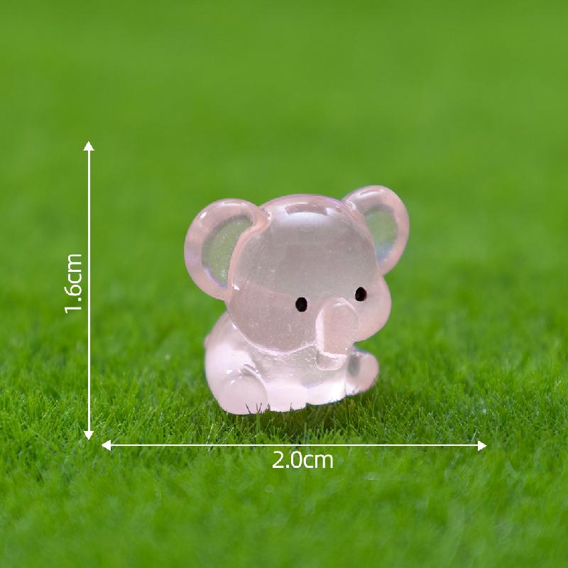 微景观创意夜光小象萌粒园艺造景 DIY装饰品挂配件迷你树脂小摆件