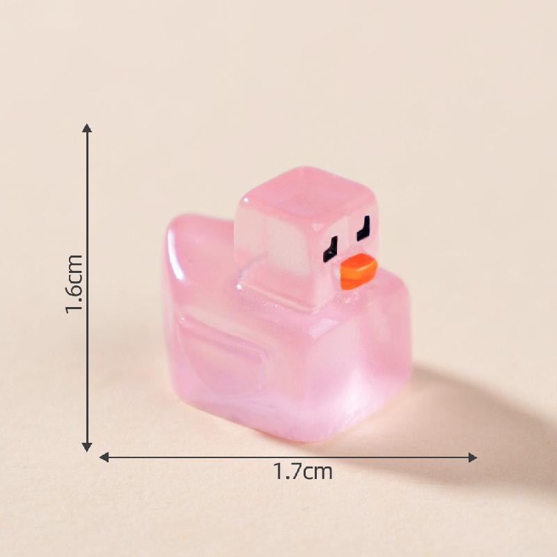 跨境微景观创意夜光格子方块小黄鸭盲袋 DIY装饰品配件迷你小摆件