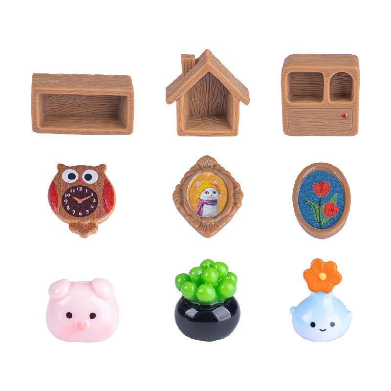 微景观创意壁画多肉盆摘家居娃娃屋 DIY装饰品配件迷你树脂小摆件