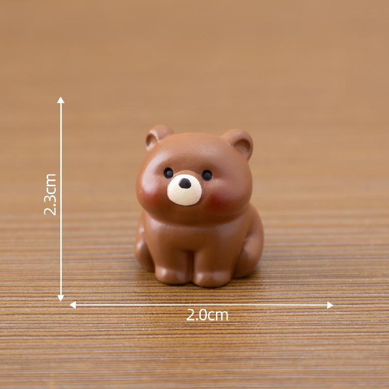 微景观创意萌萌小熊公仔萌粒娃娃屋 DIY装饰品配件迷你车载小摆件