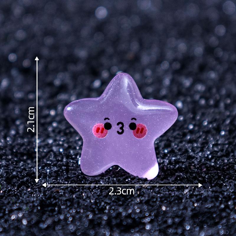跨境新品微景观夜光表情小星星萌粒 DIY装饰品配件迷你树脂小摆件