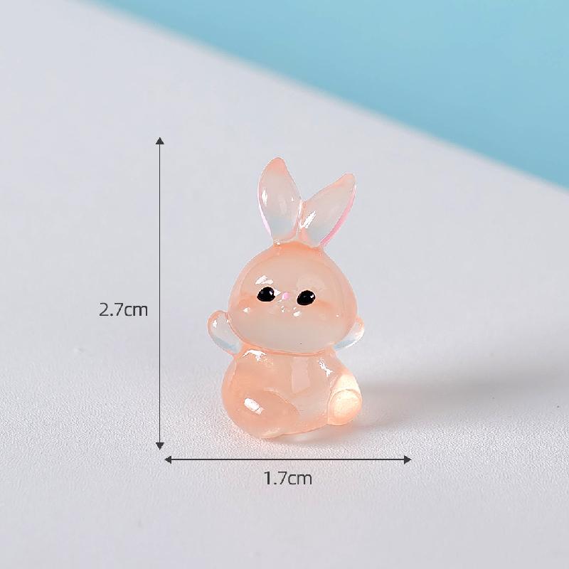 Thỏ phát sáng resin mini trang trí xe và bàn DIY (ZC-743)