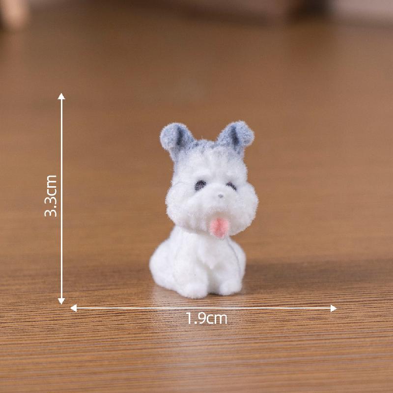 创意植绒比熊小狗公仔萌粒 DIY装饰品钥匙扣包包挂配件迷你小摆件