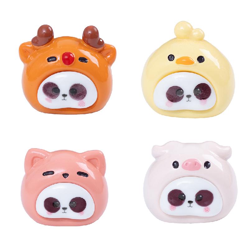 微景观创意可爱熊猫头动物萌粒公仔 DIY装饰品配件迷你桌面小摆件