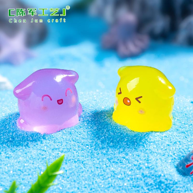 跨境外贸微景观创意夜光小章鱼海洋造景 DIY装饰品配件迷你小摆件