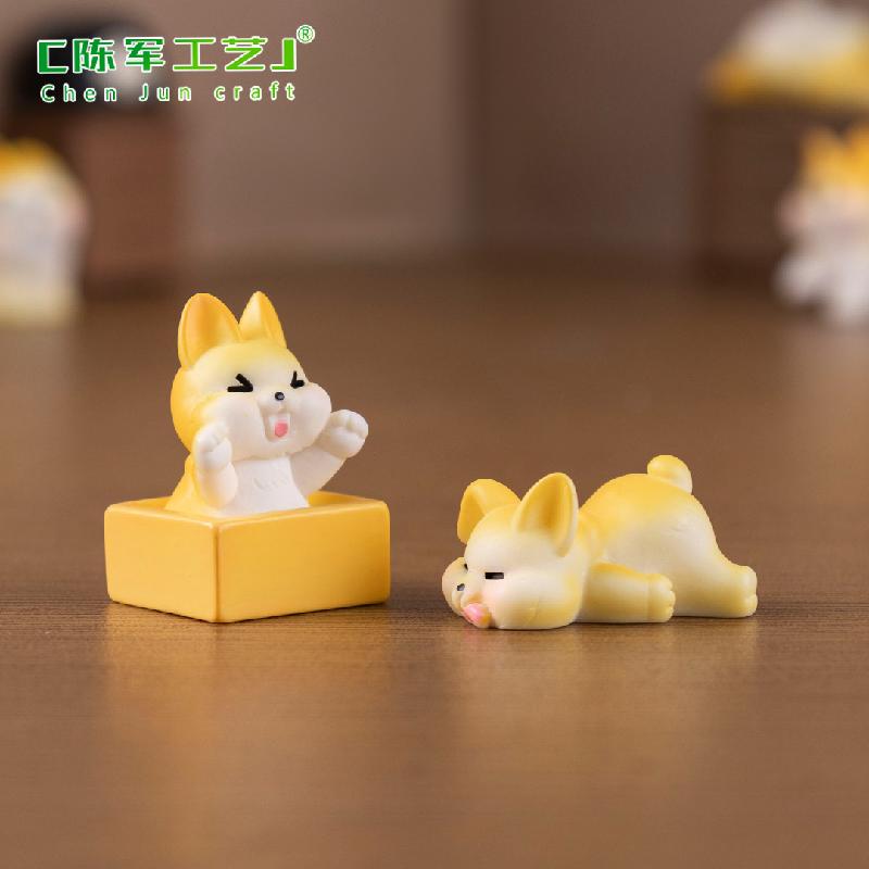 微景观创意可爱胖胖小柯基公仔萌粒 娃娃屋diy装饰品挂配件小摆件