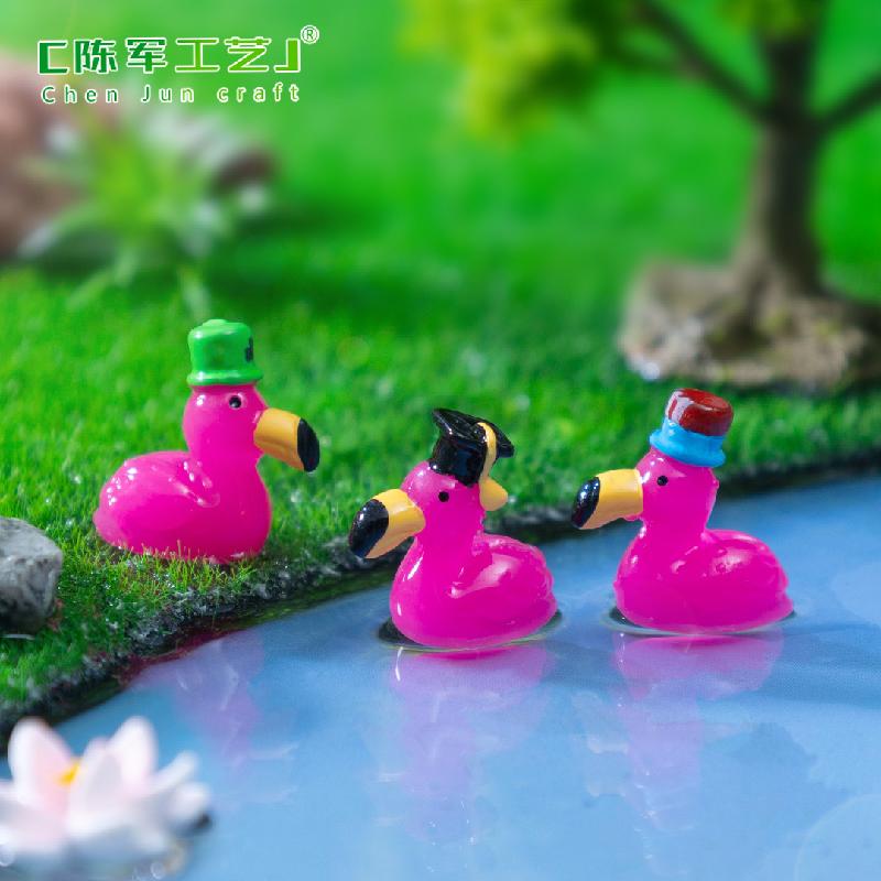 跨境外贸微景观创意火烈鸟公仔园艺造景 DIY装饰品配件迷你小摆件