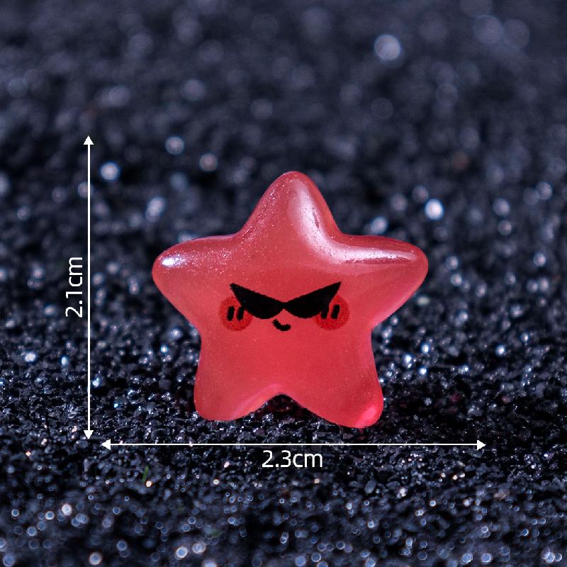 跨境新品微景观夜光表情小星星萌粒 DIY装饰品配件迷你树脂小摆件